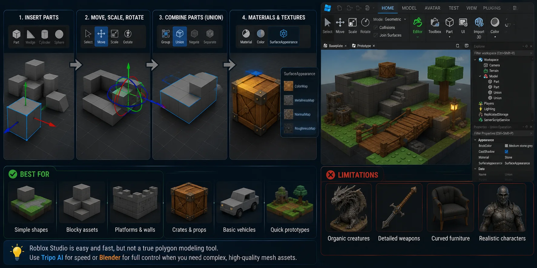 roblox 3d model maker method 3 build inside roblox studio no extra software