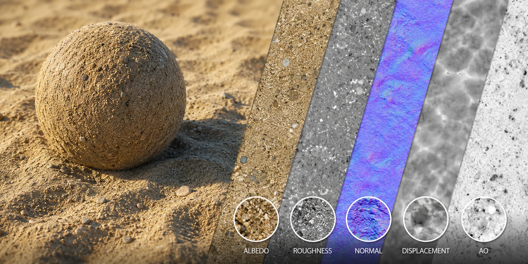 sand texture pbr maps for sand roughness normals and displacement