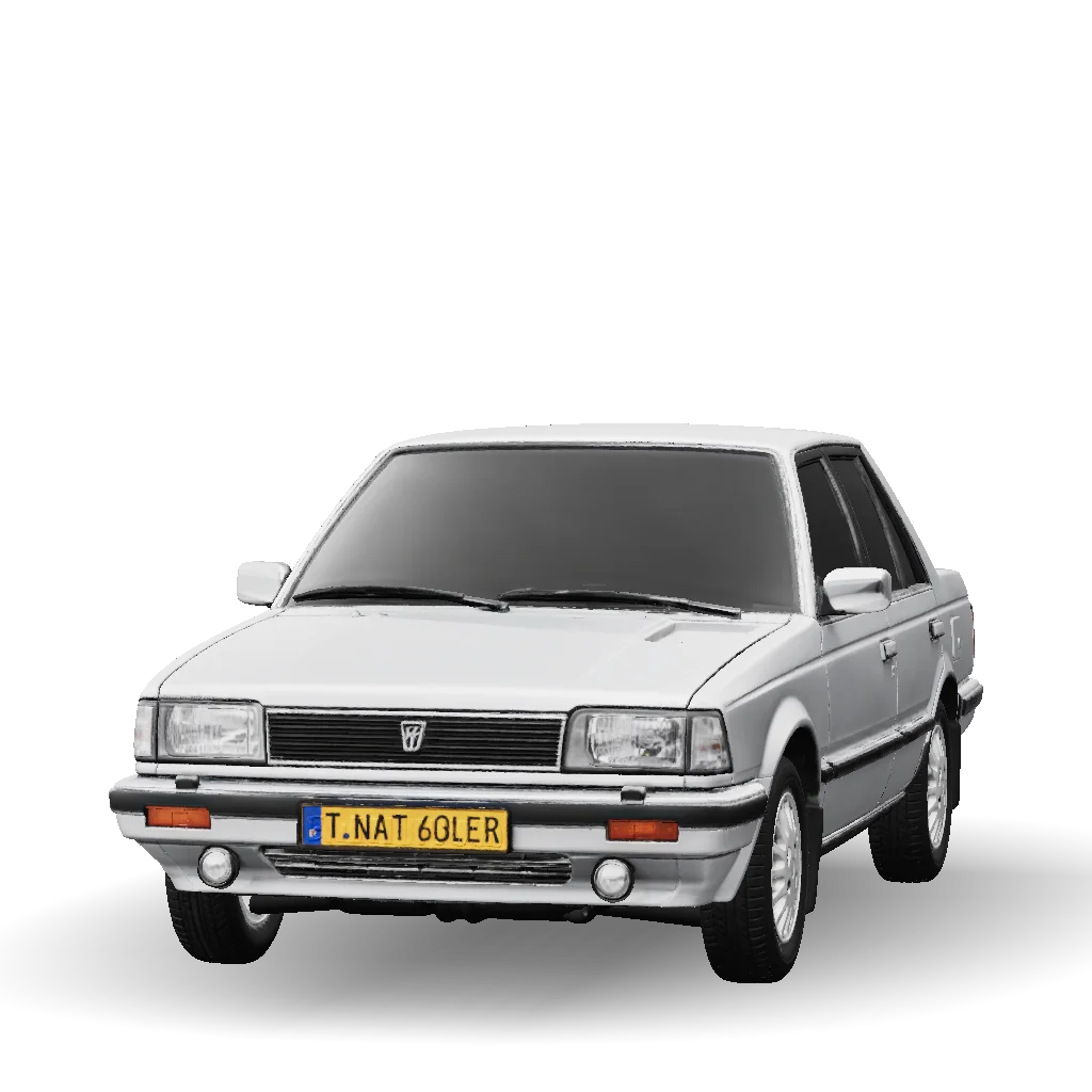 Silver sedan with chrome trim and tinted windows, modeled with Tripo AI