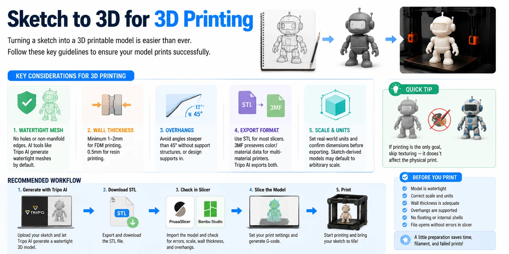 sketch to 3d model for 3d printing