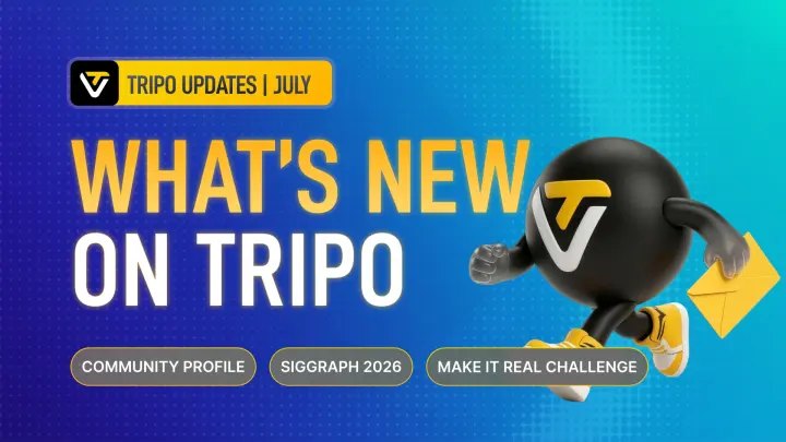 tripo july updates community profile siggraph challenge