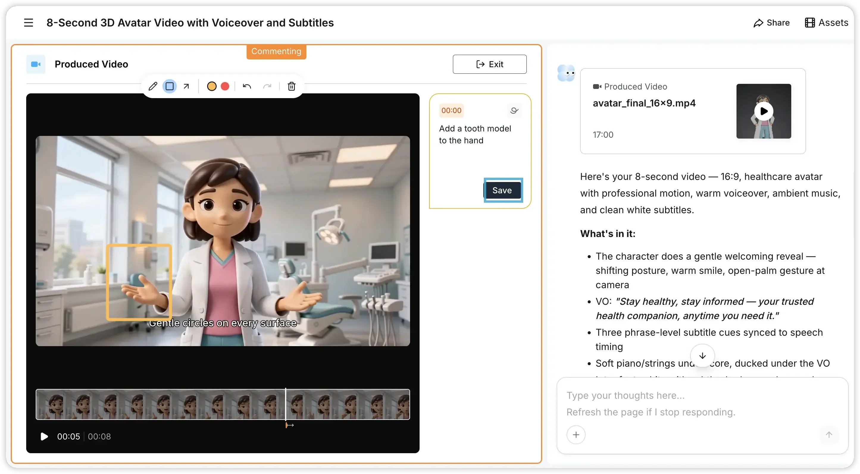 Pexo video editor with 3D avatar video