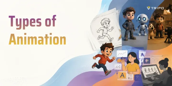 overview collage showing traditional 2d 3d cgi motion graphics and stop motion animation styles