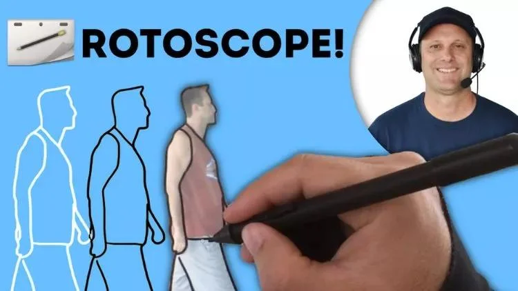rotoscoping illustration showing a hand tracing live action movement