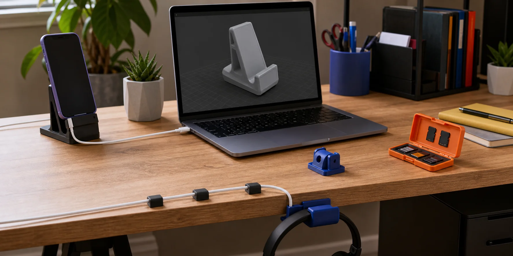 useful things to 3d print cable management desk setup