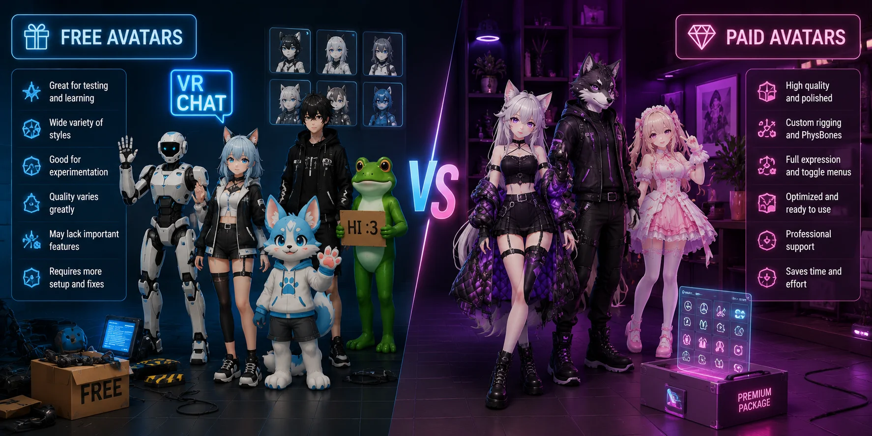 vrchat models paid vs free vrchat avatars what s the difference