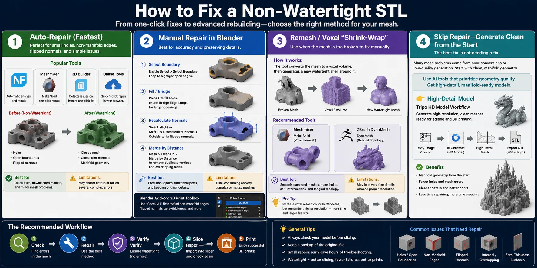 how-to-fix-non-watertight-stl-repair-workflow