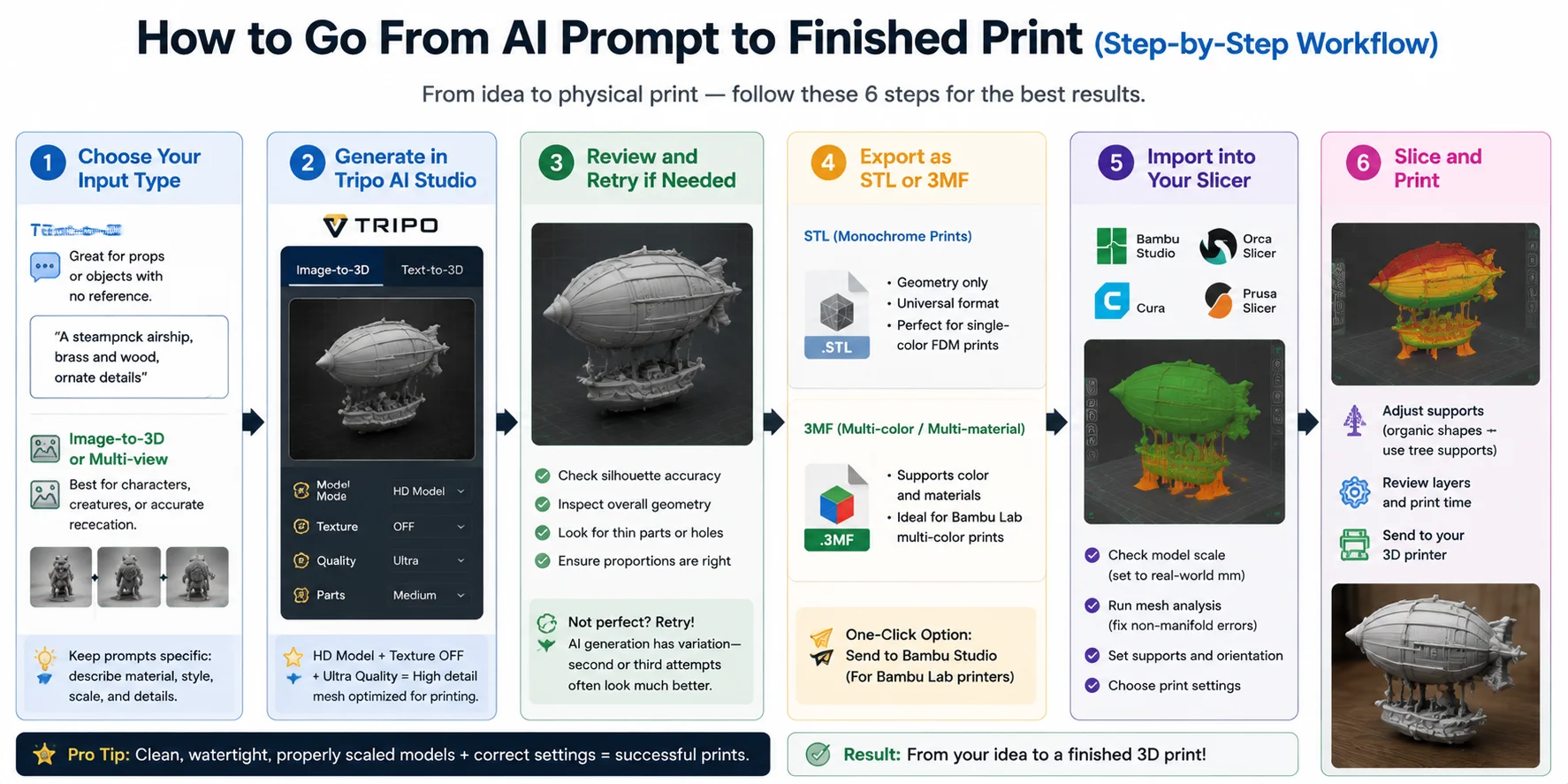 what ai is better for 3d model for printing step 6 slice and print