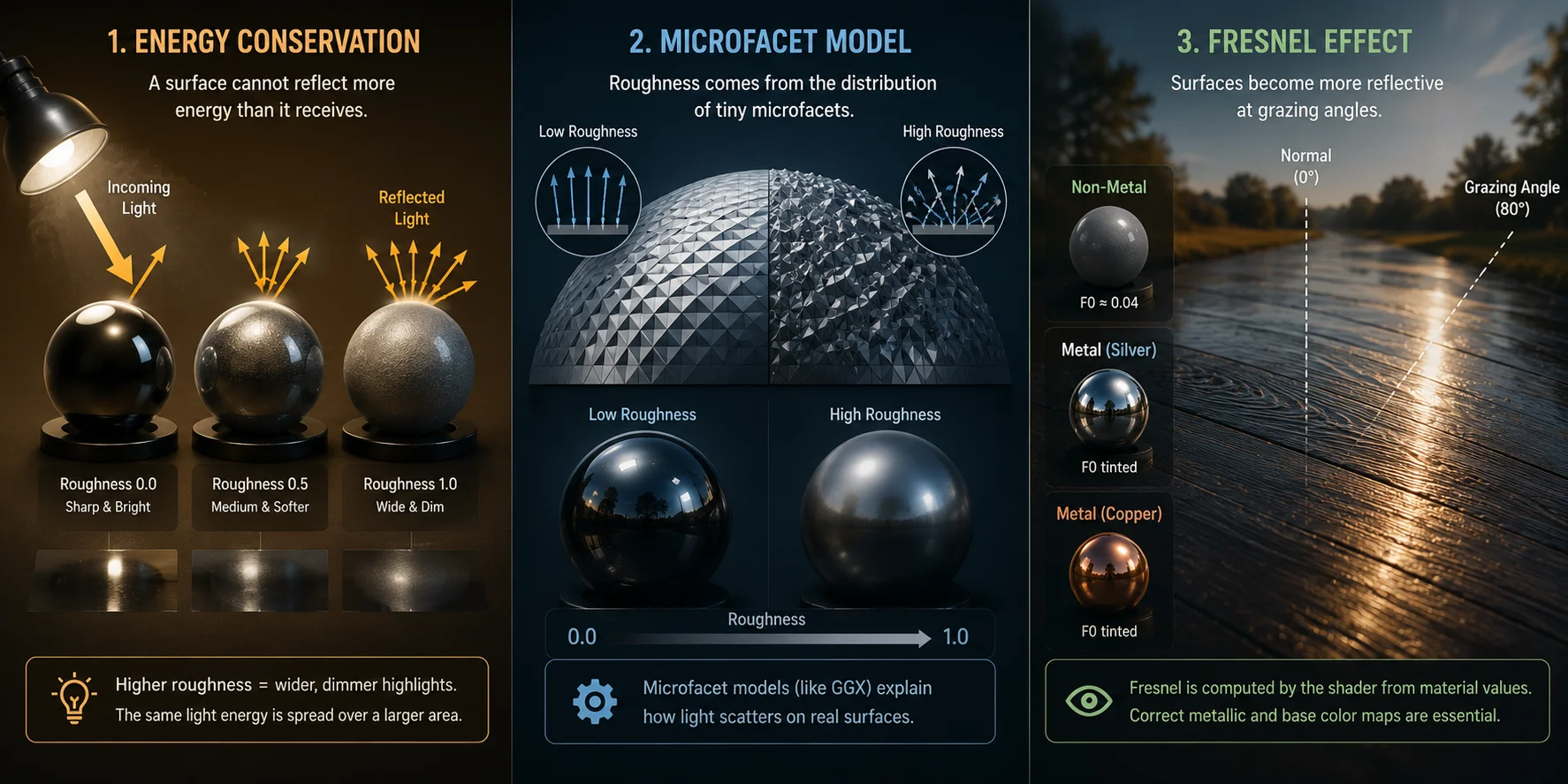 what are pbr textures pbr physics principles energy conservation microfacet fresnel