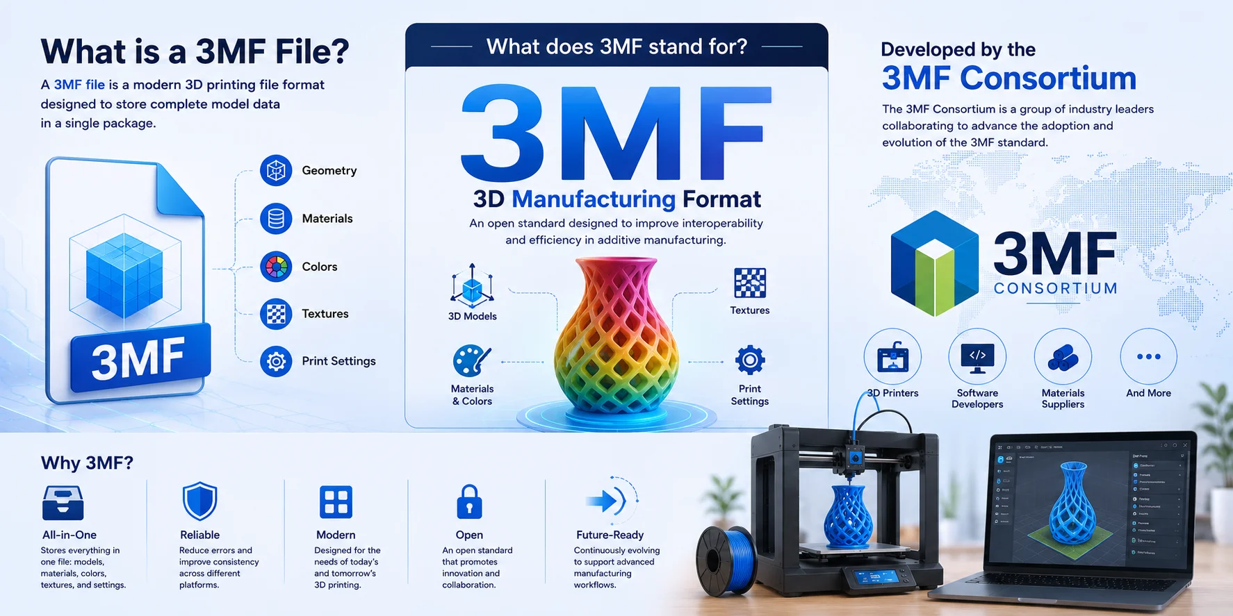Icono del archivo 3MF y estructura del contenedor