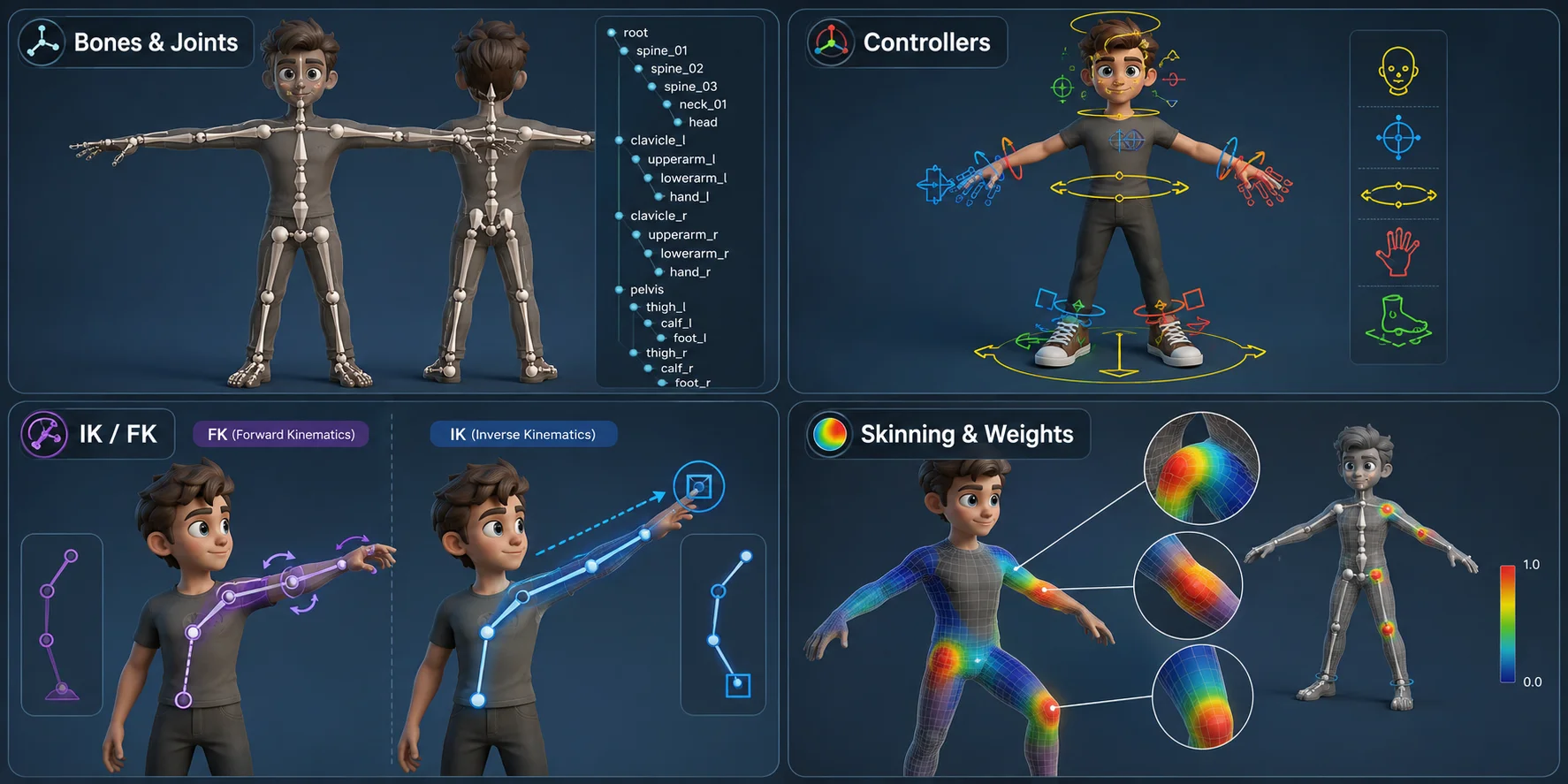 ¿Qué es el rigging en la animación 3D? Guía para principiantes