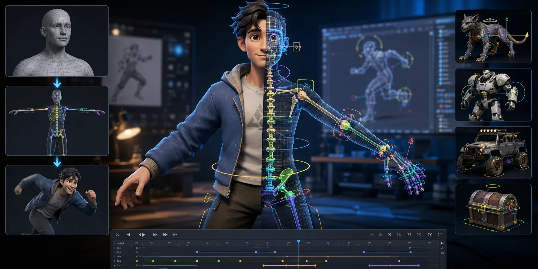 Rigging trong hoạt hình 3D là gì? Hướng dẫn cho người mới bắt đầu