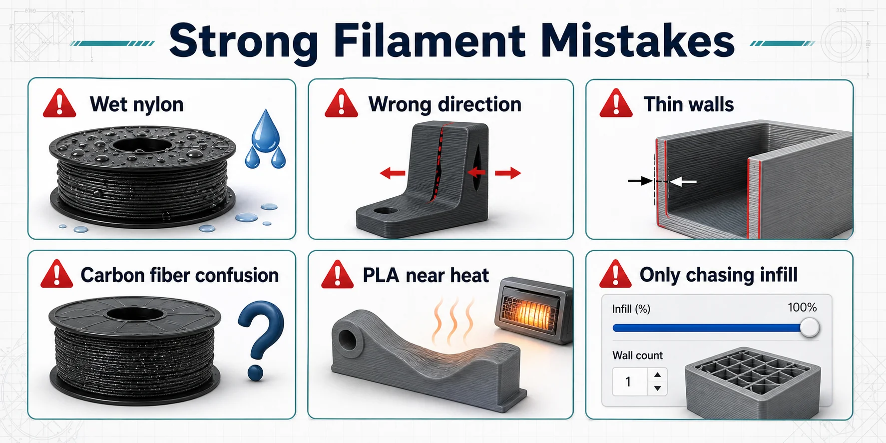 what is the strongest 3d printer filament common mistakes when choosing strong filament