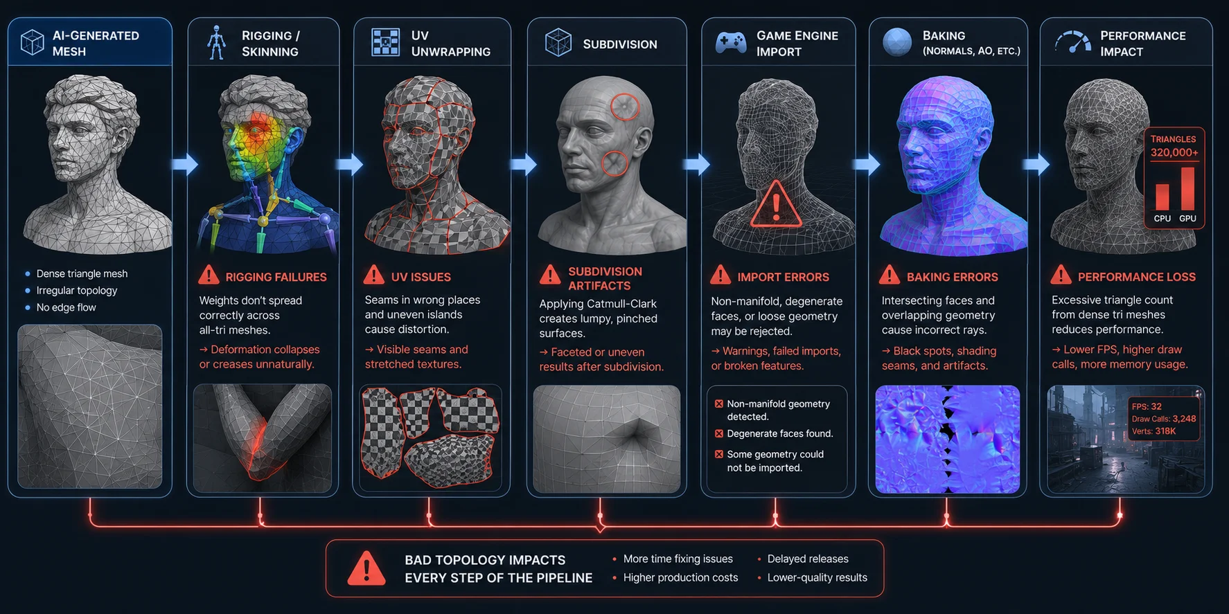 why ai 3d models have bad topology consequences of bad topology