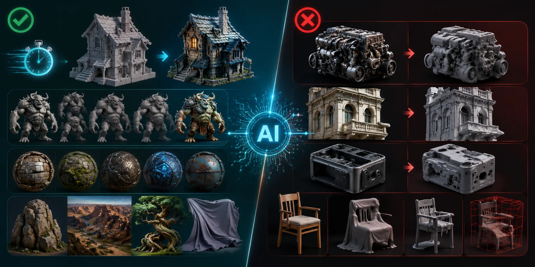 AI 3D Strengths and Limits