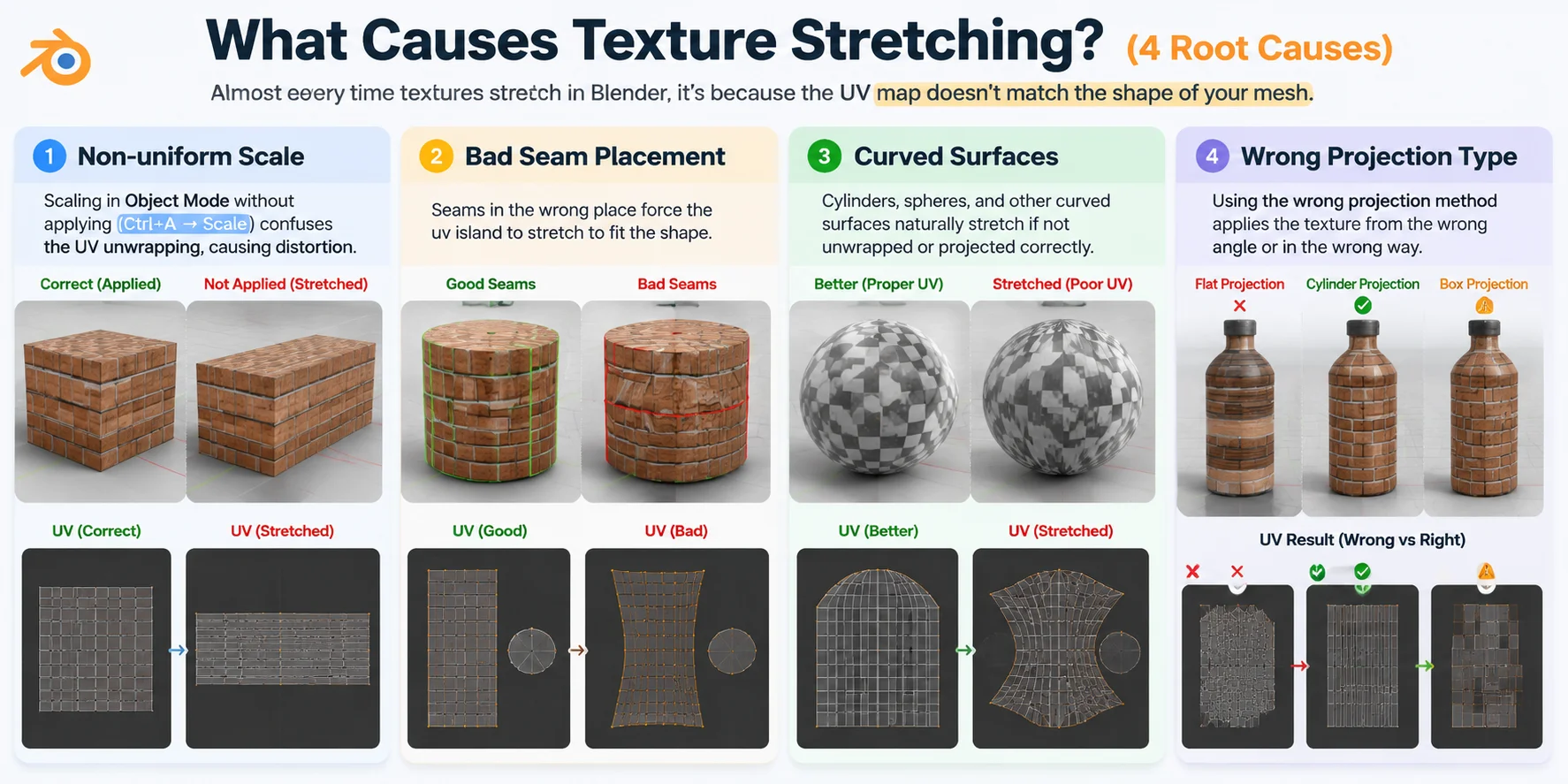 why are my textures stretched cause 4 wrong projection type