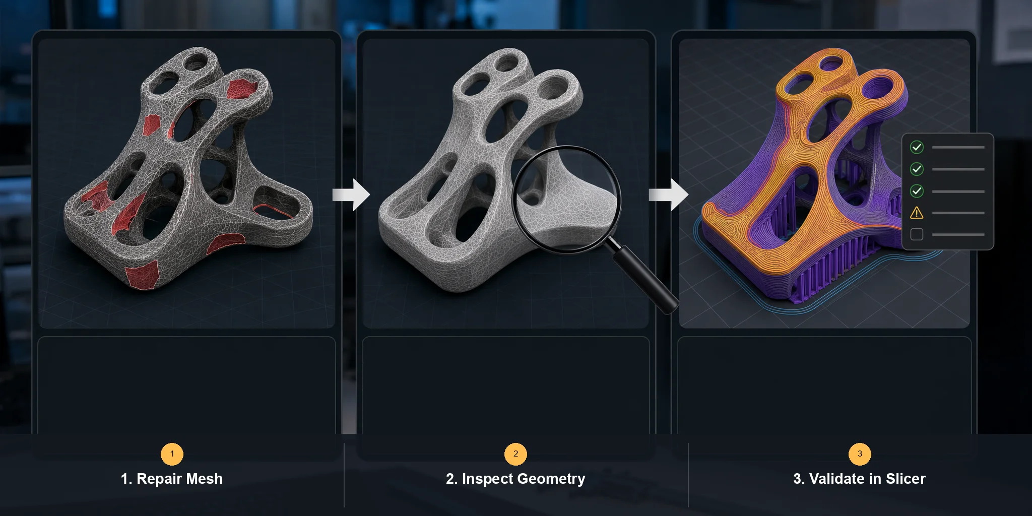repair inspect and validate 3d model in slicer