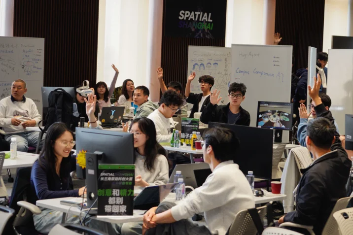 Students and creators collaborating during the AI agent hackathon